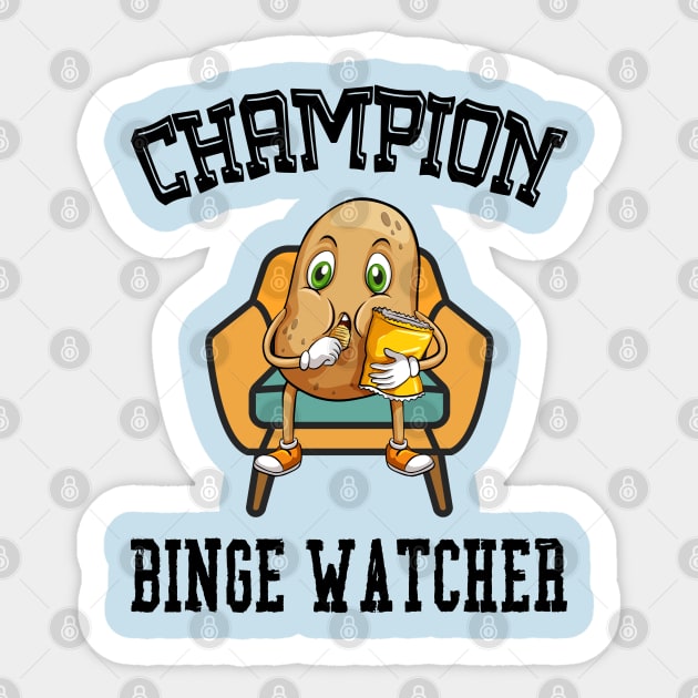 Binge watching Champion Sticker by Blended Designs